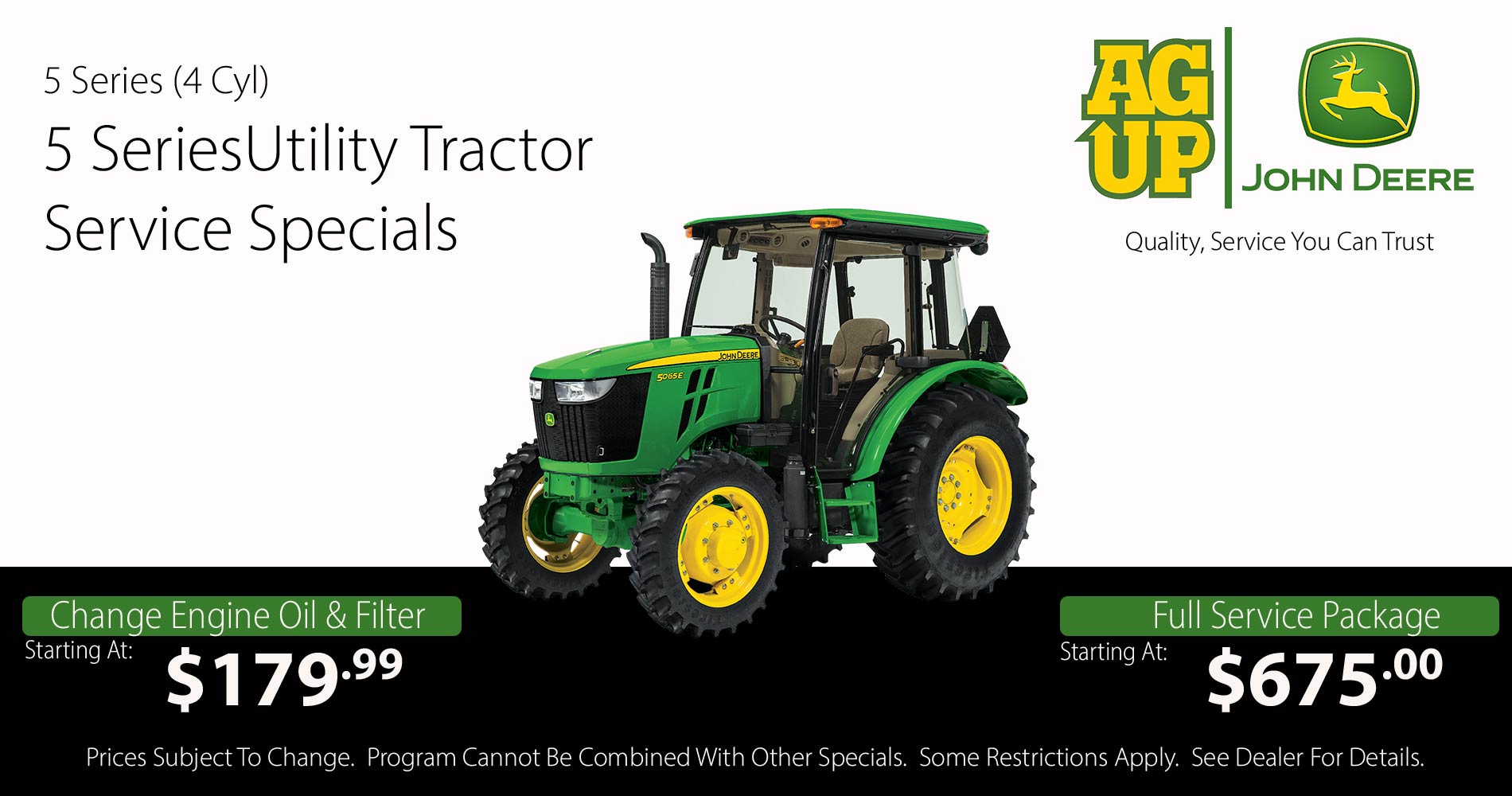 5 Series Tractor (4 CYL Engine) Service Specials Mississippi Ag Arkansas Ag John Deere